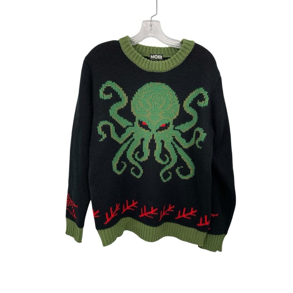 Middle Of Beyond Cthulhu Lovecraft Knit Holiday Sweater Black Size Small